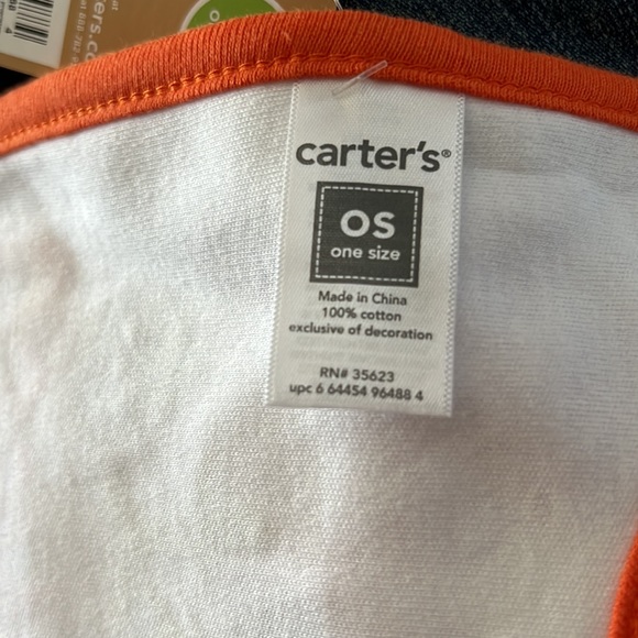 🔵4/$20 Carter’s Little Collections Baby Bib “My First Halloween” OS NWT - Picture 5 of 5